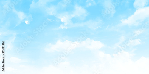 Cloud background summer. Cloud spring. Clear blue sky with plain white cloud with space for text background.
