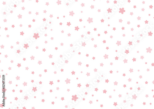 桜　背景　シンプル　ランダム散りばめ
