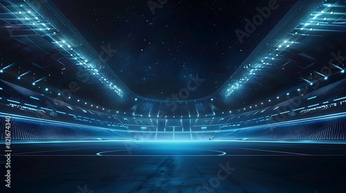 Abstract stadium background on ground science product and sports technology background