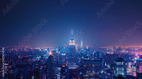 Wallpaper Mural A View of a City at Night From the Top of a Skyscraper Torontodigital.ca