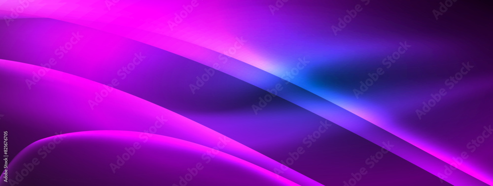 Neon light glowing waves and lines background set for wallpaper, business card, cover, poster, banner, brochure, header, website Neon light glowing waves and lines background set for wallpaper, business card, cover, poster, banner, brochure, header, website