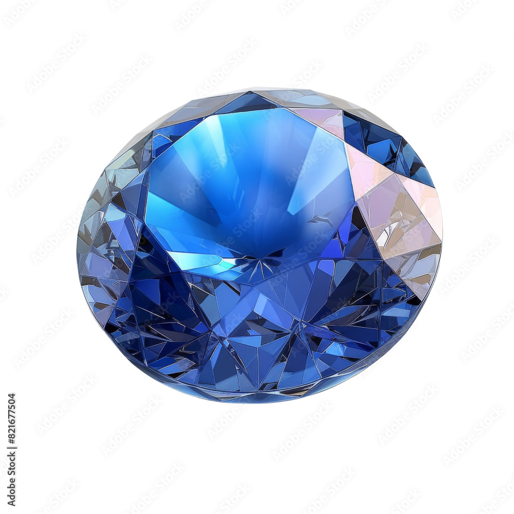 A stunning blue sapphire gemstone in brilliant cut, showcasing exceptional clarity and a deep transparent background, PNG A stunning blue sapphire gemstone in brilliant cut, showcasing exceptional clarity and a deep transparent background, PNG
