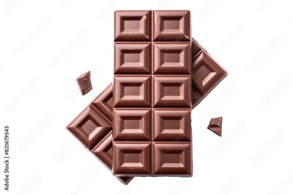 Milk chocolate isolated on transparent background Milk chocolate isolated on transparent background