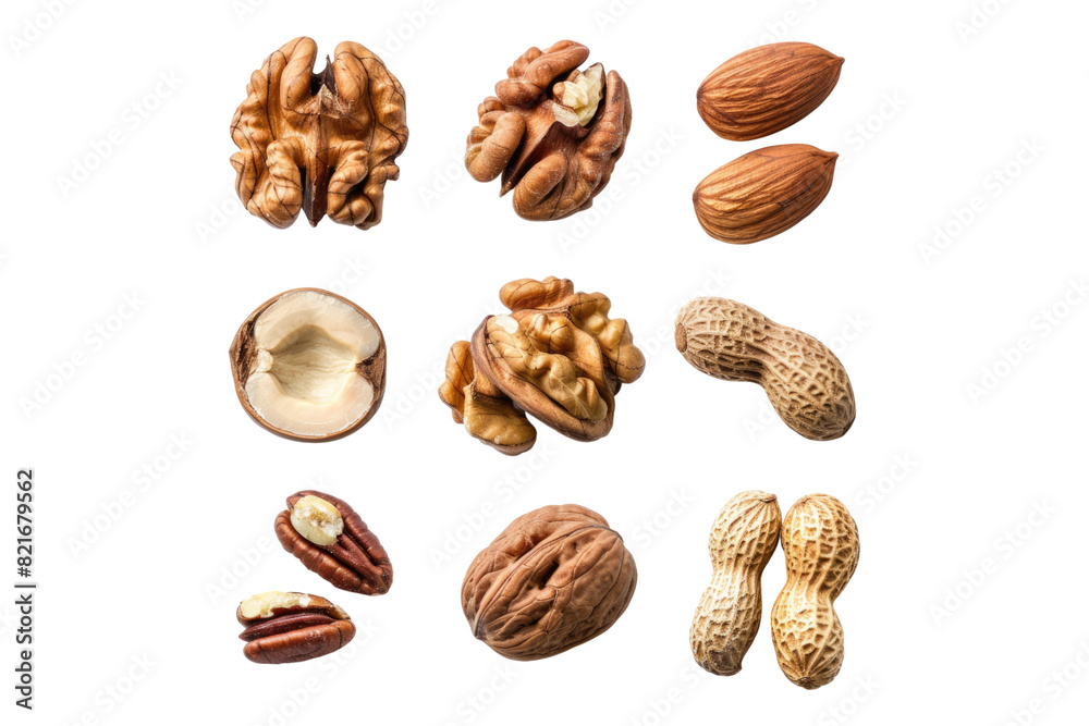 Nuts isolated on transparent background Nuts isolated on transparent background