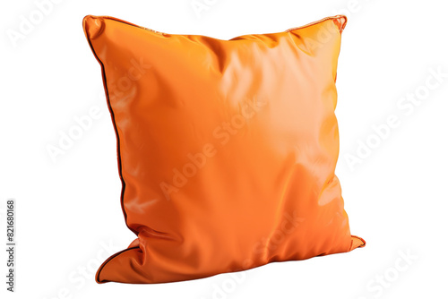 Orange pillow isolated on transparent background