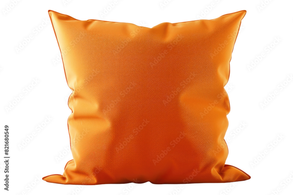 Orange pillow isolated on transparent background