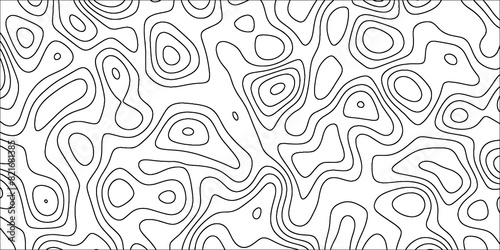 Topographic map background with geographic line. Line topography map contour background, geographic grid. Paper Texture Imitation of a Geographical map shades .