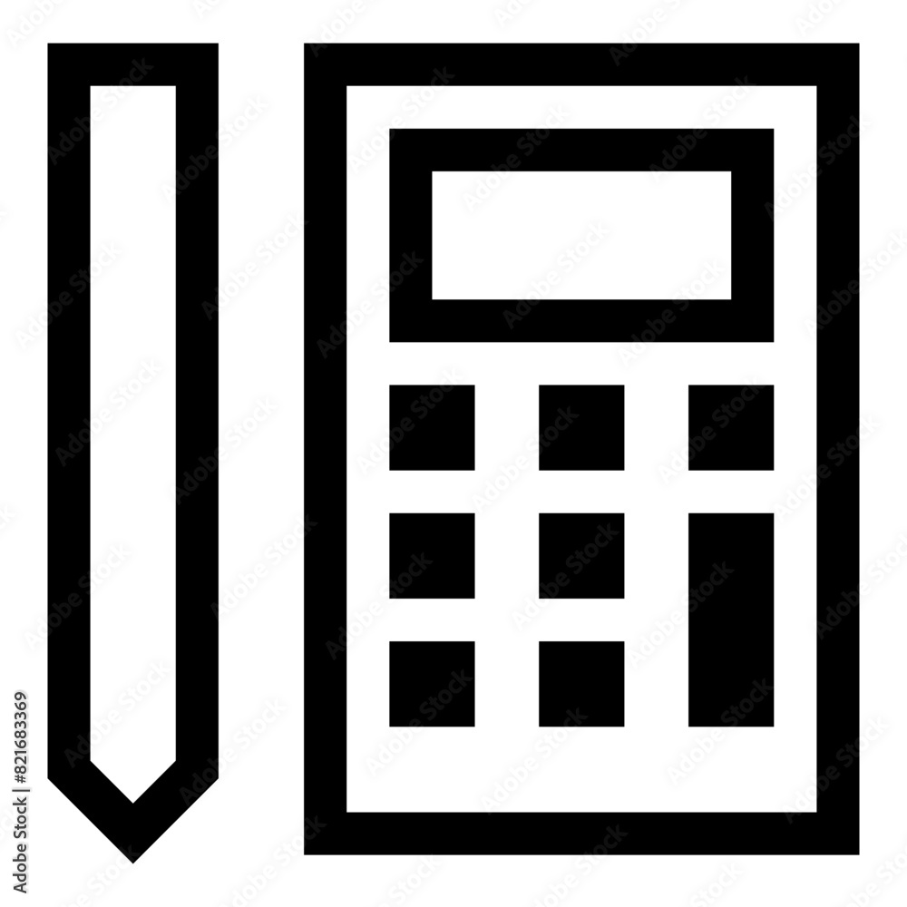 Pencil and Calculator line icon UI Pencil and Calculator line icon UI