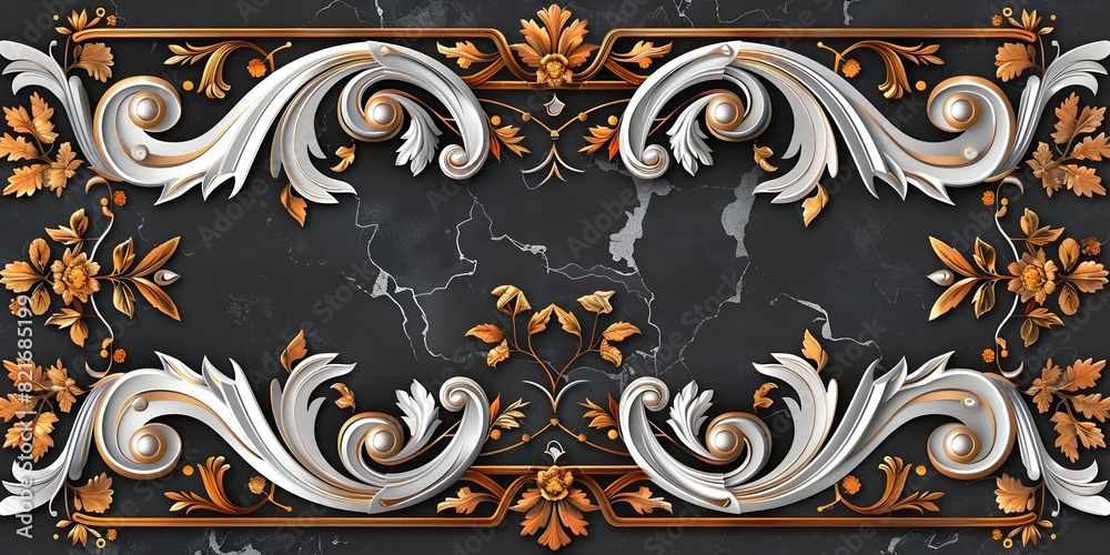 Ornate Antique Greek Inspired Frame with Intricate Floral Motifs in Elegant White and Gold Tones Ornate Antique Greek Inspired Frame with Intricate Floral Motifs in Elegant White and Gold Tones