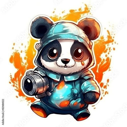 Art illustration Character Cute Panda isolated background