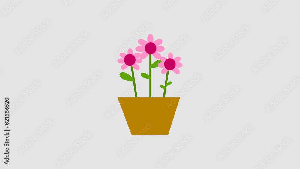 Blushing Beauty: Pink Flower Illustration Blushing Beauty: Pink Flower Illustration