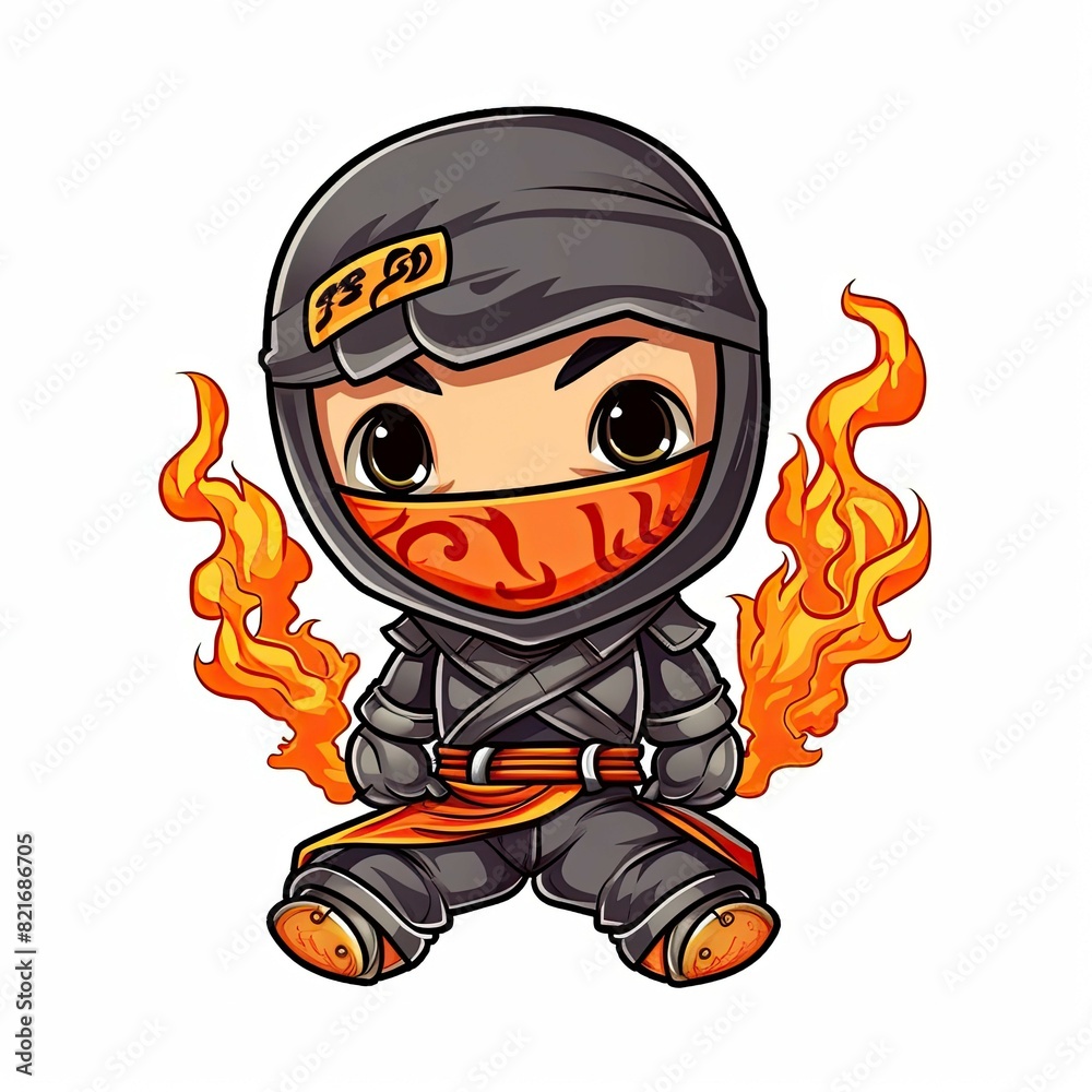 Art illustration Character Cute ninja isolated background