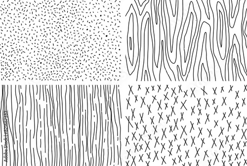 Sprinkle vector seamless pattern background set. Donut, wooden, cross pattern for celebration design. Cartoon flat vector illustration. 