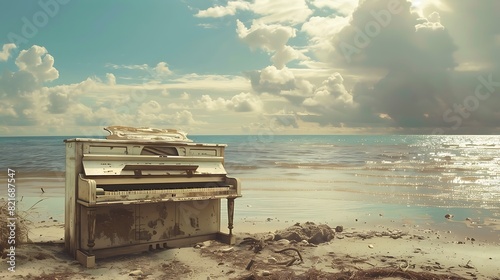 Old piano on the beach see more on the beach