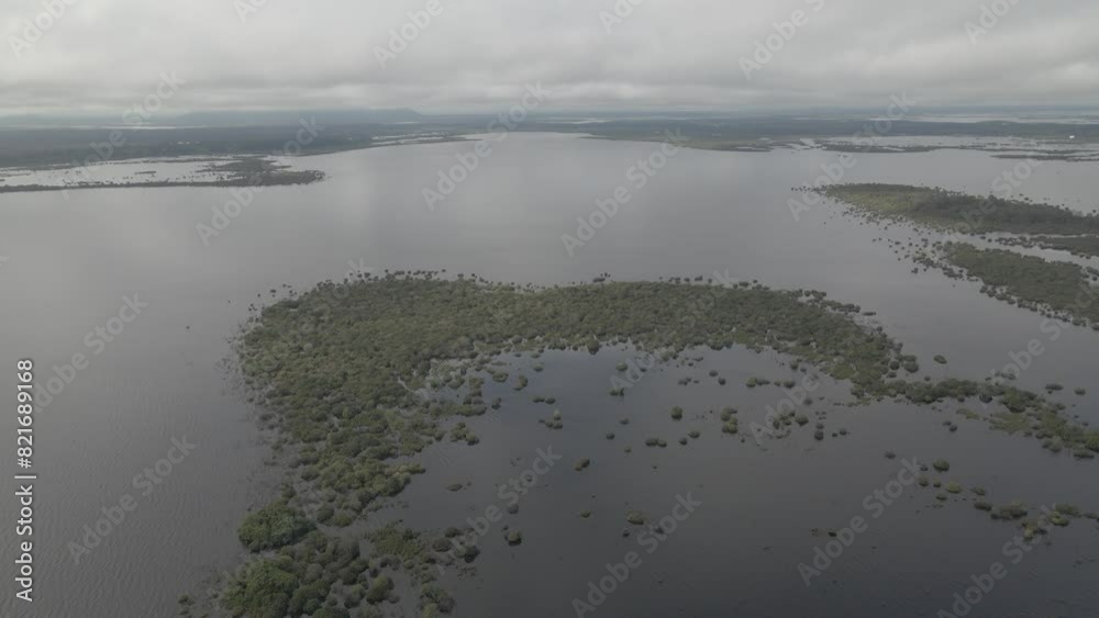 The aerial view of Sentarum Lake National Park in Kapuas Hulu Regency, West Borneo.