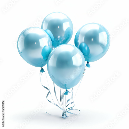 blue balloons isolated on white background