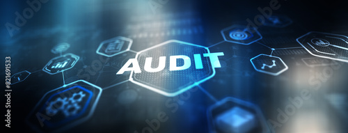 Audit business technology concept. Examination and evaluation of the financial statement of an organization