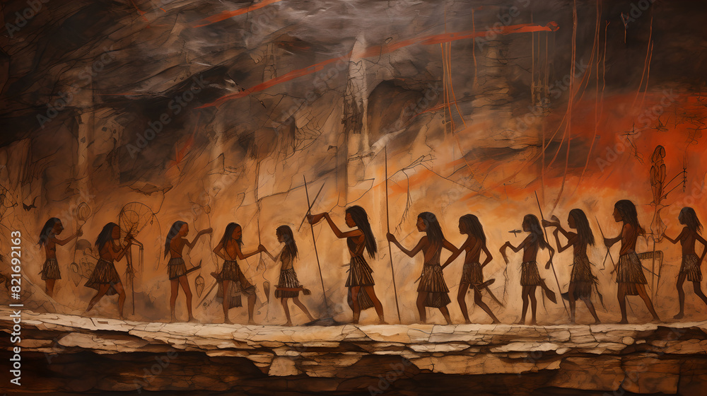 Ancient Tribal Dance in Cave Paintings

