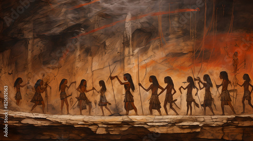 Ancient Tribal Dance in Cave Paintings
