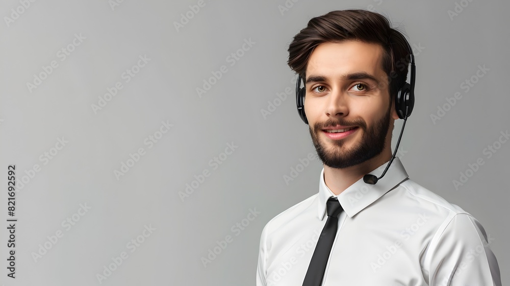 Smiling Customer Service Representative in Office Setting Smiling Customer Service Representative in Office Setting