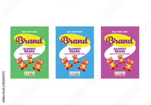 Gummy Bear WRAPER DESIGN Packaging Designs for Jello Candy eps