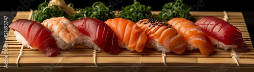 Sushi. A variety of fresh and delicious sushi. photo