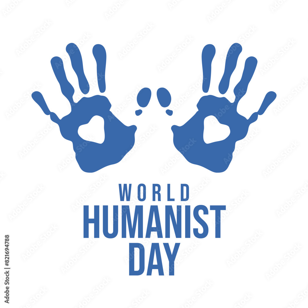 Fototapeta premium World Humanist Day vector design template good for celebration usage. hand and globe vector design. flat design. vector eps 10.