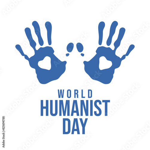 World Humanist Day vector design template good for celebration usage. hand and globe vector design. flat design. vector eps 10.