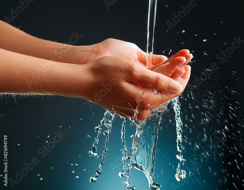 水で綺麗に手を洗う