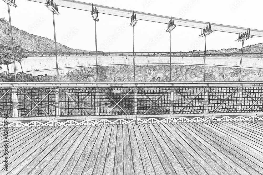 Fototapeta premium Gros plan sur pont suspendu de la Rivière de L’Est, île de la Réunion