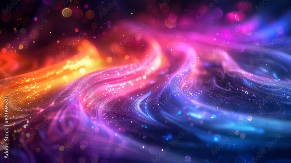 Ethereal Dreamy Light Painting with Colorful Ink and Rainbow Core. Glowing Shadows on a Rainbow Background Depicting Vibrant Waves for Illustration, Advertising, web Design, and Graphic Needs. Ethereal Dreamy Light Painting with Colorful Ink and Rainbow Core. Glowing Shadows on a Rainbow Background Depicting Vibrant Waves for Illustration, Advertising, web Design, and Graphic Needs.