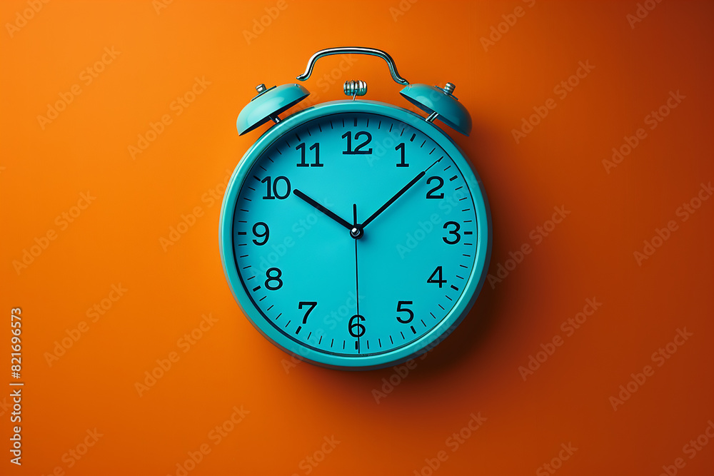 Retro alarm clock from the 60s. Close up vintage clock on blur background. Retro alarm clock from the 60s. Close up vintage clock on blur background.