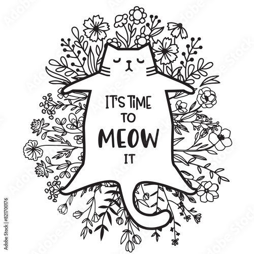 Funny Cat . Funny Quote for t-shirt, print, mug, tumbler. Lazy Cat.