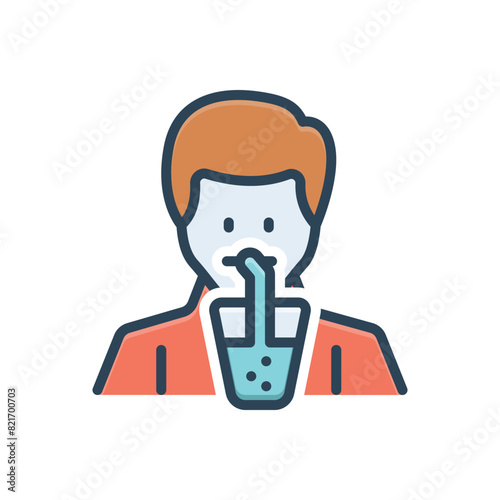 Color illustration icon for suck