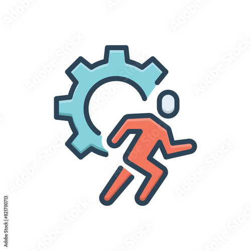 Color illustration icon for action