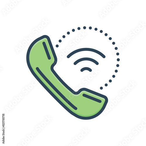 Color illustration icon for call