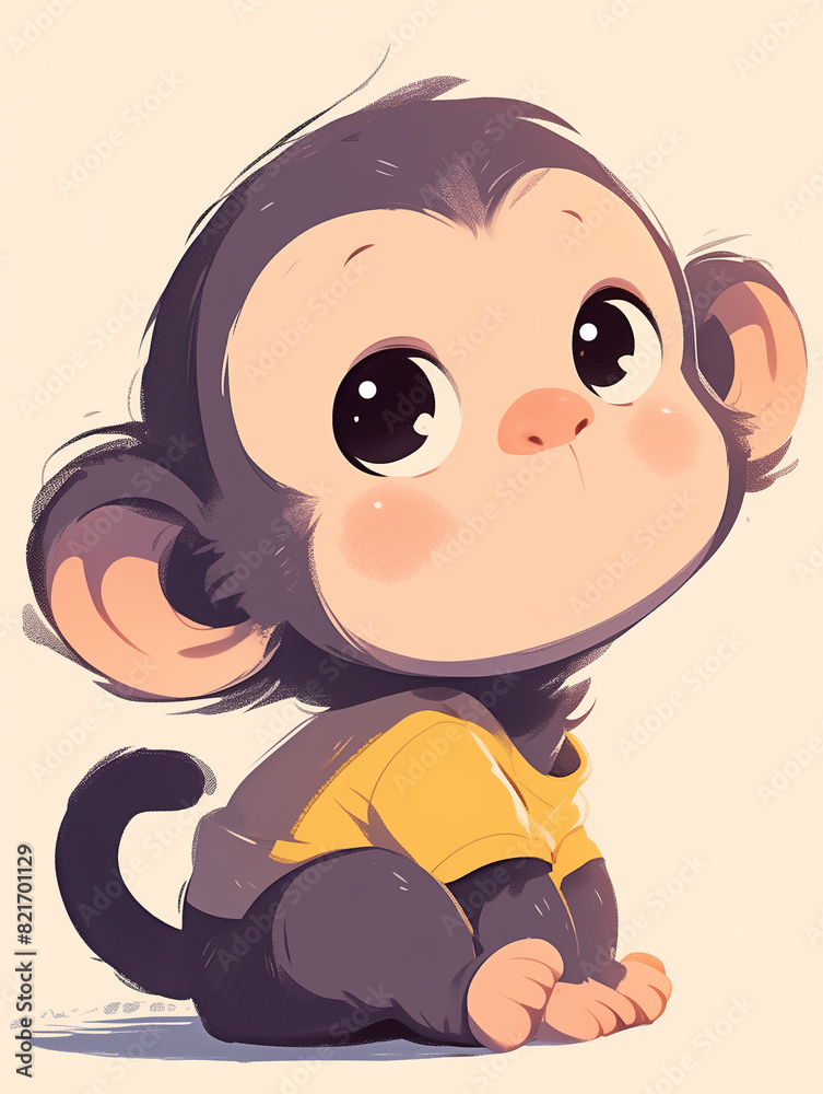 Fototapeta premium Monkey HD Decorative Art, Cute Monkey Artwork, Home Decoration for Monkey Enthusiasts