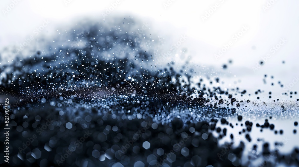 A cascade of particles in an abstract background, with a shallow depth of field and a serene atmosphere, isolated on solid white background A cascade of particles in an abstract background, with a shallow depth of field and a serene atmosphere, isolated on solid white background