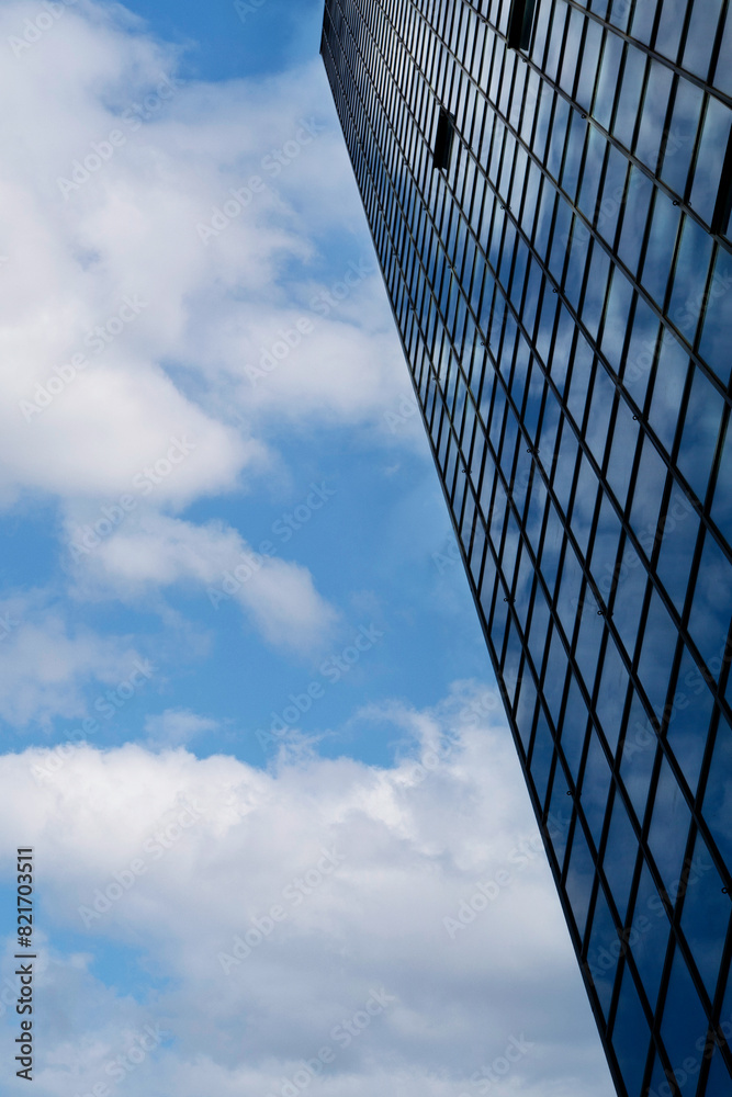 Reflective skyscrapers in Naples daytime clouds Reflective skyscrapers in Naples daytime clouds
