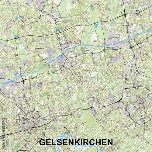 Gelsenkirchen, Germany map poster art © Somar
