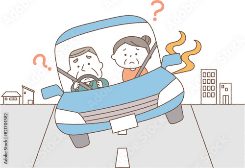 運転が不安定なシニア夫婦