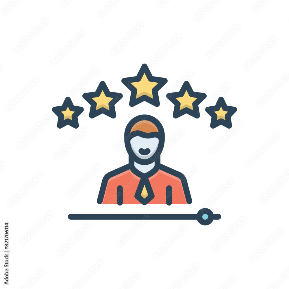 Color illustration icon for experience
