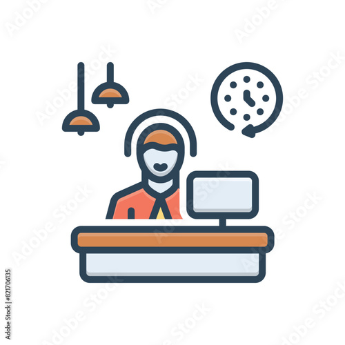 Color illustration icon for helpdesk