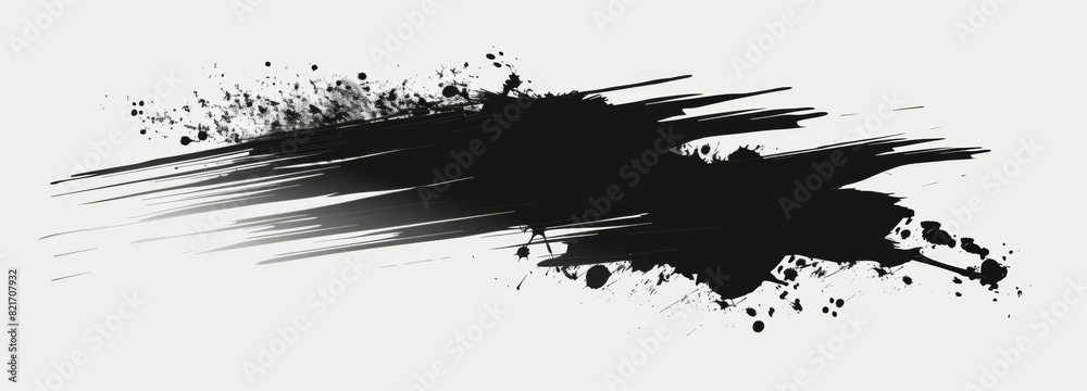 Black ink splatter on a white background Black ink splatter on a white background