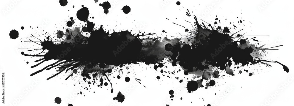Black ink splatter on a white background Black ink splatter on a white background