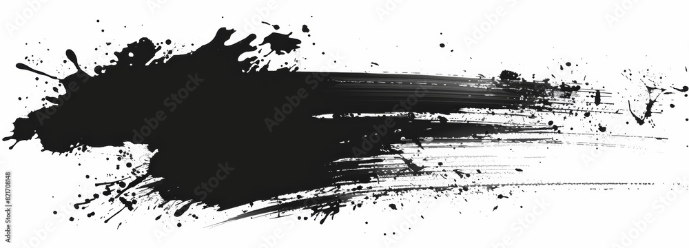 Obraz premium Black ink splatter on a white background
