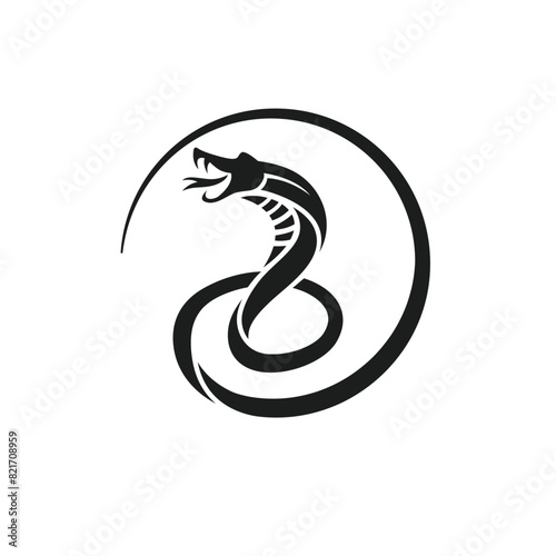 black snake icon vector illustration concept design template