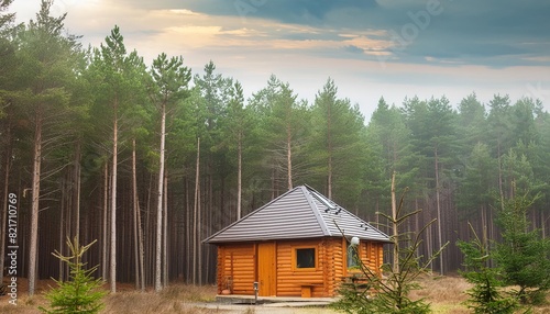 Generated image of bungalow in the forest