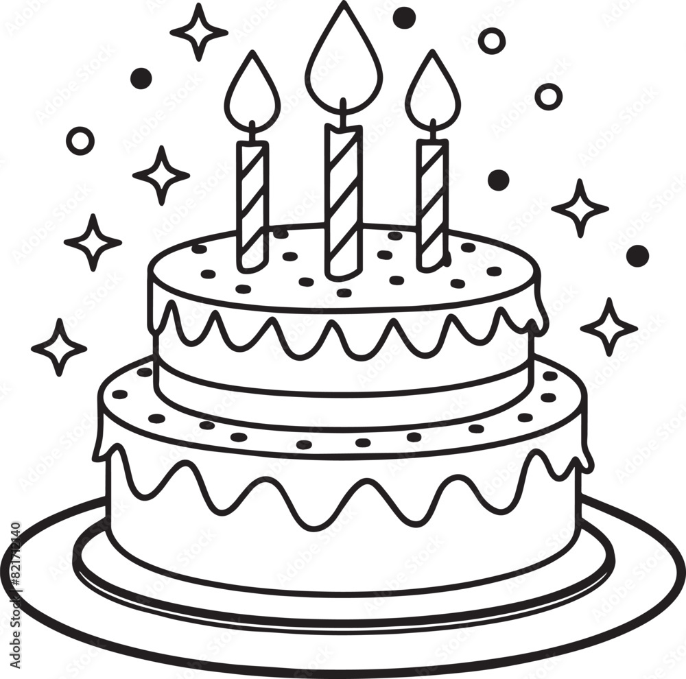 birthday cake with candles illustration isolated on white background birthday cake with candles illustration isolated on white background
