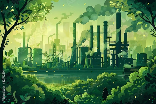 An illustration of greenwashing, depicting a companys deceptive marketing strategy that overstates its environmental efforts or sustainability to mislead consumers into believing it is eco-friendly